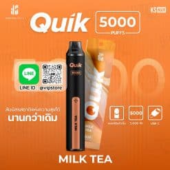 บุหรี่ไฟฟ้าquik 5000 Puffs กลิ่น ชานม สายหวาน สายหนุบหนับต้องมี