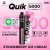 pod ks Quik 5000 Puffs กลิ่น ไอศกรีมสตรอเบอร์รี่ หวาน นุ่ม และยังสดใส