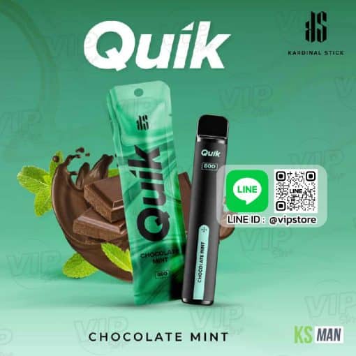 พอตks Quik 2000 Puffs กลิ่น ช็อกโกแลตมินต์ หวาน เย็น เฉพาะตัวทุกคำ