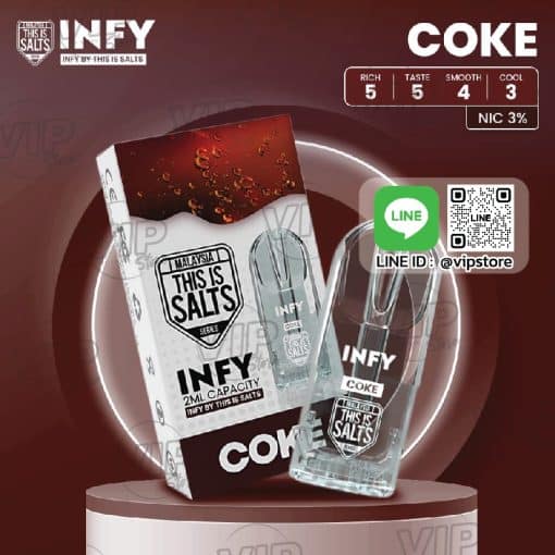 this is salt INFY Pod กลิ่น โคล่า แค่ได้ยิน Coke ก็อยาก vape ซะแล้ว