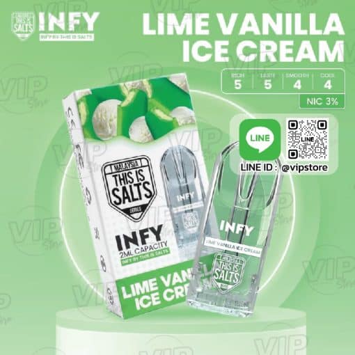 หัวใส infy pod กลิ่น ไอศครีมมะนาววนิลา เปรี้ยวหอม vanilla ลงตัวสุดๆ